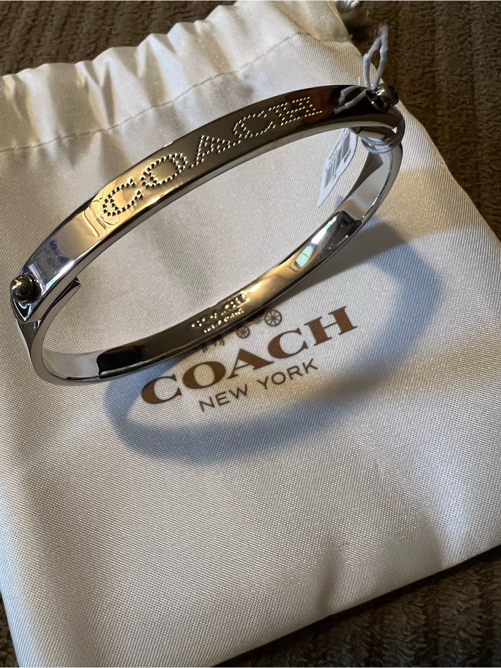 Coach Style 90486 Silver Hinged Bangle — NWT Discontinued Style